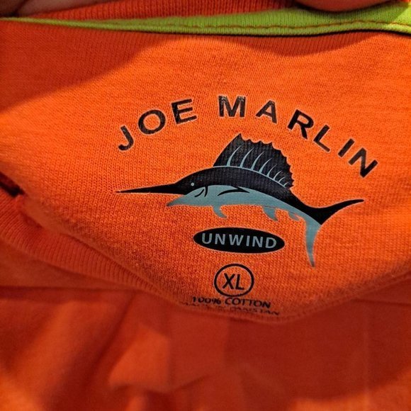 JOE Marlin Orange‎ Tee with Green Embroidered Logo Size XL - Picture 3 of 4